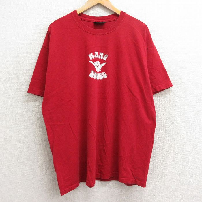 00s 半袖Tシャツ ハングルース レッド XL | 古着