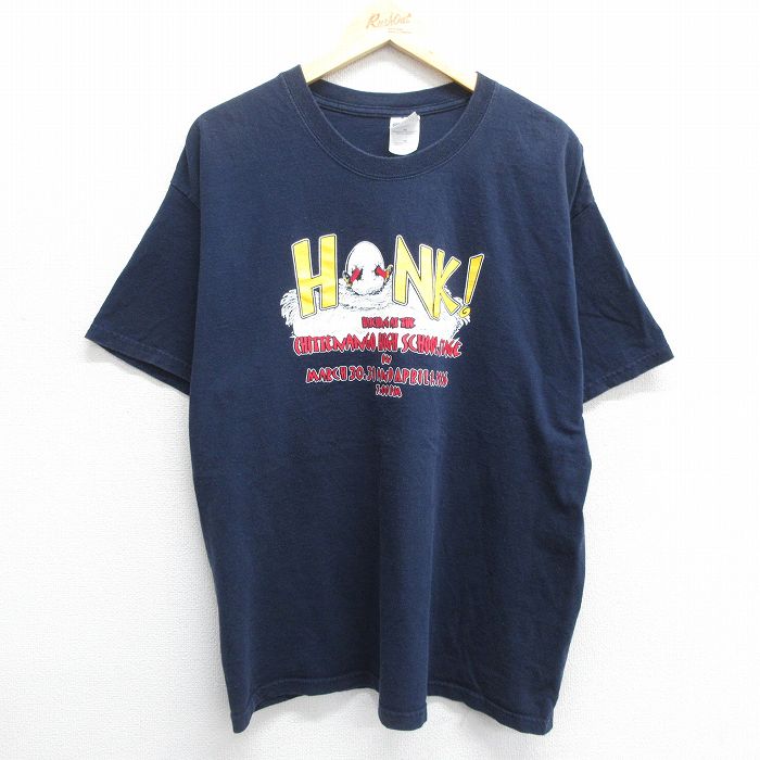 00s 半袖Tシャツ HNK ネイビー XL | 古着