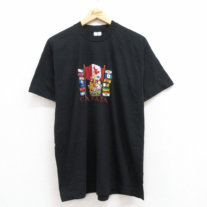 90s 半袖Tシャツ 国旗 ブラック L | 古着