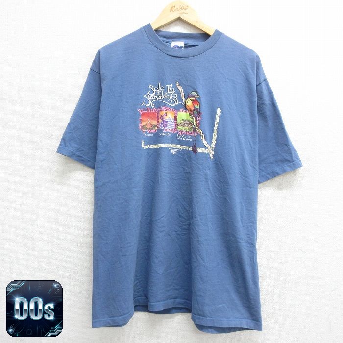 00s 半袖Tシャツ 鳥 ネイビー XL | 古着