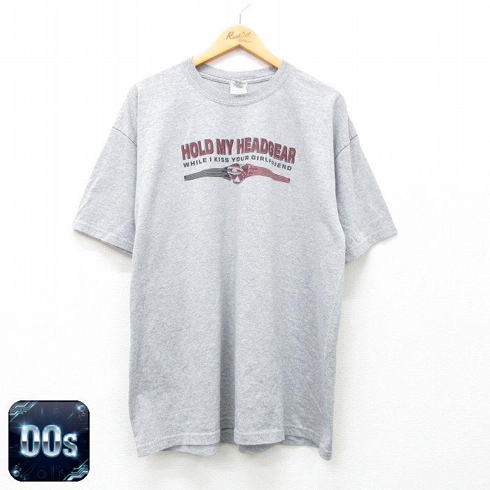 00s 半袖Tシャツ HOLD MY HEADGEAR グレー霜降り XL | 古着