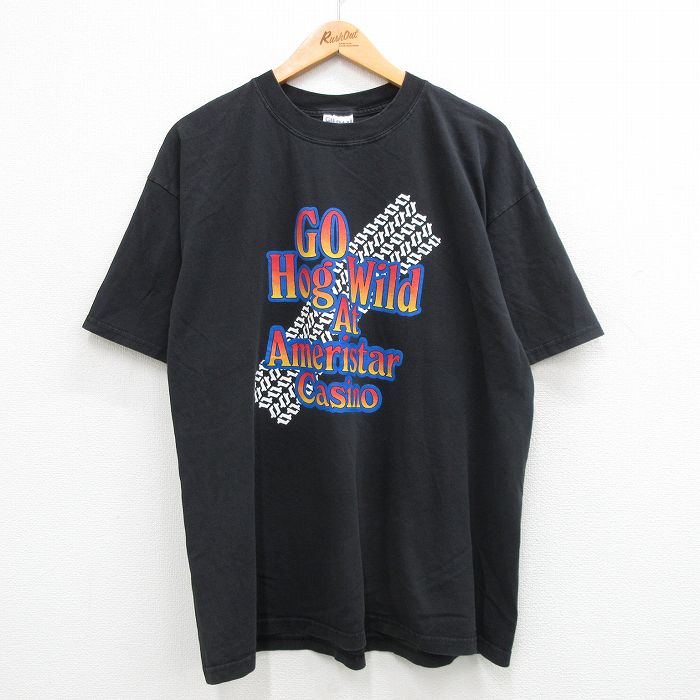 【50%OFF】00s 半袖Tシャツ カジノ ブラック XL | 古着