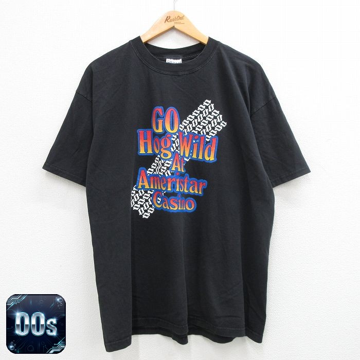 00s 半袖Tシャツ カジノ ブラック メンズXL相当 | 古着