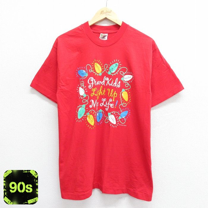 フルーツオブザルーム 90s 半袖Tシャツ 電球 レッド M | 古着