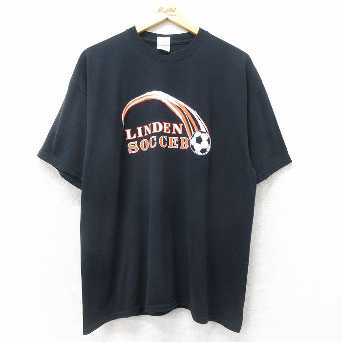 00s 半袖Tシャツ サッカー ブラック XL | 古着