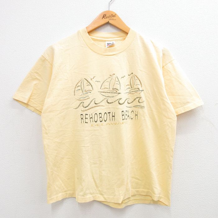 90s 半袖Tシャツ ヨット イエロー L | 古着
