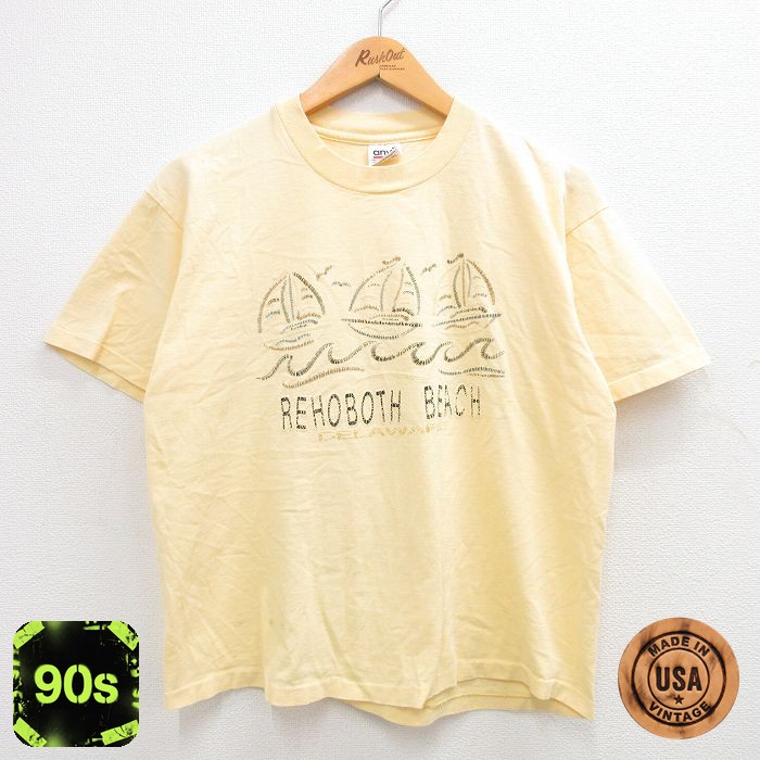 90s 半袖Tシャツ ヨット イエロー L | 古着