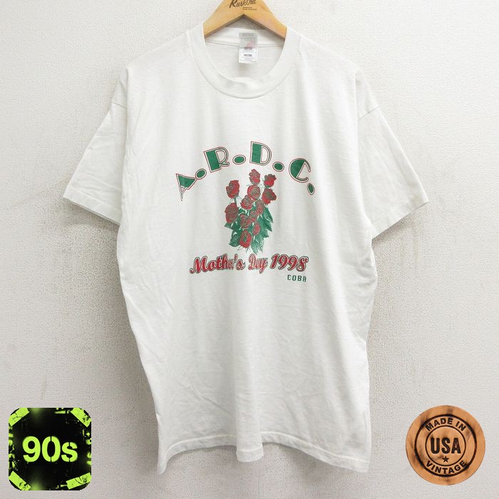 フルーツオブザルーム 90s 半袖Tシャツ バラ ホワイト XL | 古着
