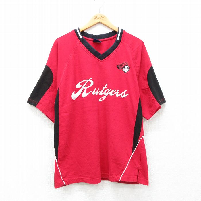 00s 半袖Tシャツ Rutgers レッド XL | 古着