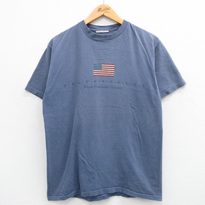 00s 半袖Tシャツ 星条旗 ネイビー M | 古着