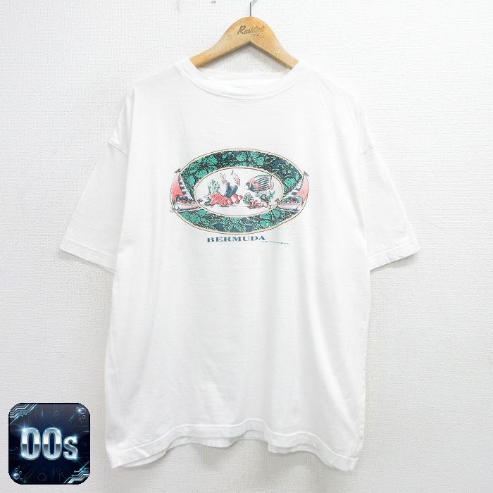 00s 半袖Tシャツ 魚 ホワイト XL | 古着