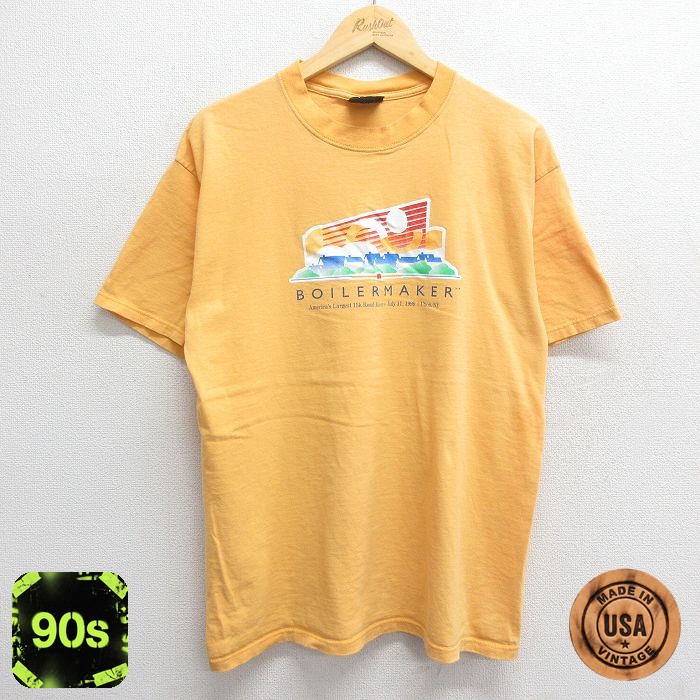 90s 半袖Tシャツ BOILERMAKER イエロー XL | 古着