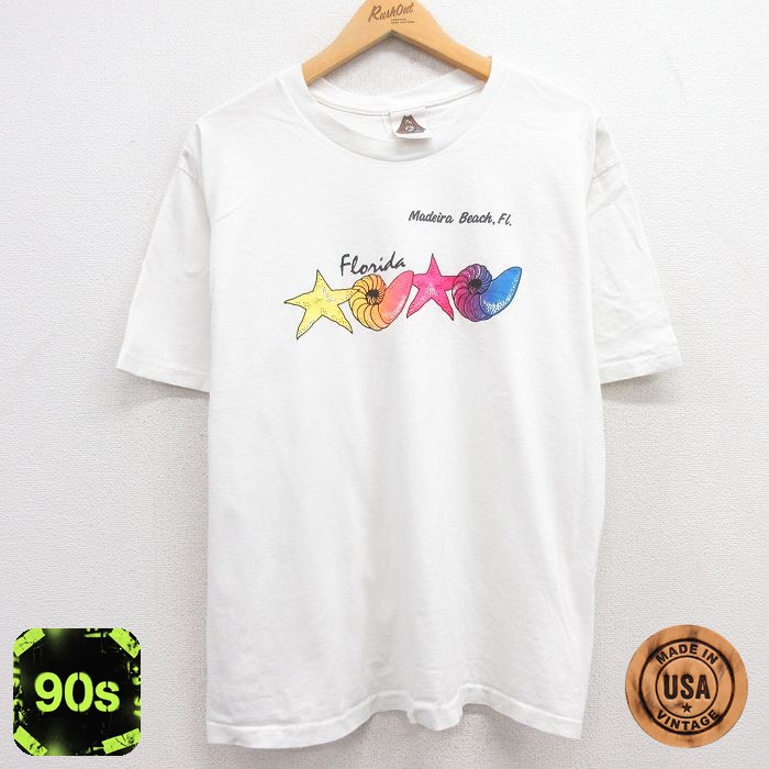 90s 半袖Tシャツ ヒトデ ホワイト L | 古着