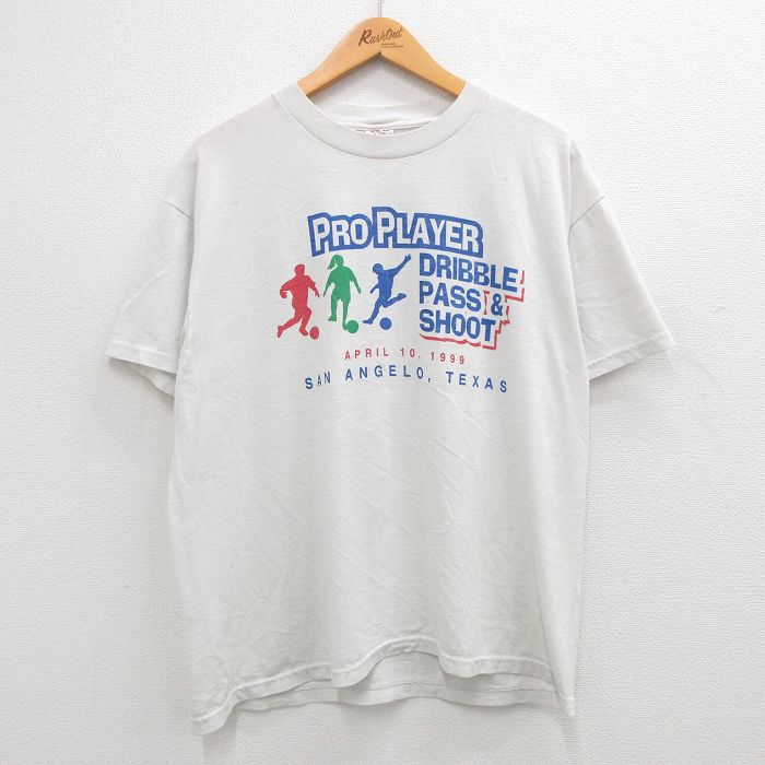 ヘインズ 00s 半袖Tシャツ サッカー ホワイト XL | 古着