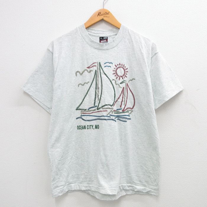 フルーツオブザルーム 90s 半袖Tシャツ オーシャンシティ グレー L | 古着