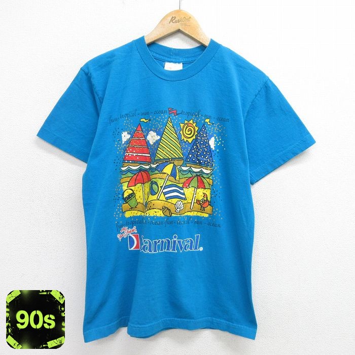 90s 半袖Tシャツ ビーチ ブルー M | 古着