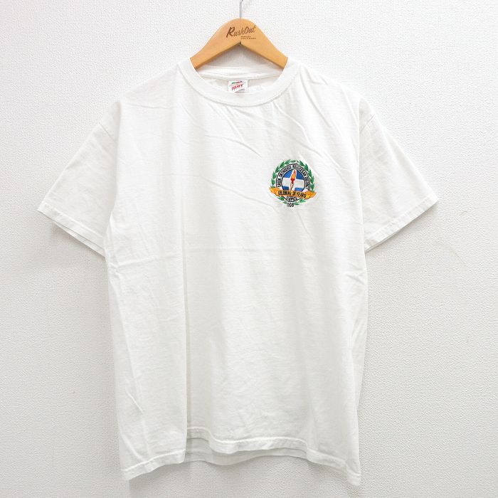 XL★古着 フルーツオブザルーム 半袖 ビンテージ Tシャツ メンズ 00年代 00s オリンピック 聖火 コットン クルーネック 白 ホワイト 24may18 中古