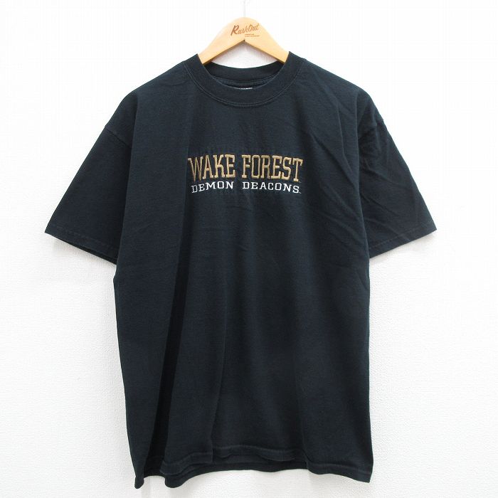 ジャージーズ 00s 半袖Tシャツ WAKE FOREST ブラック XL | 古着