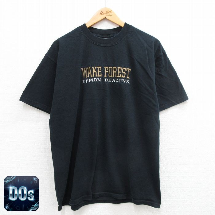 ジャージーズ 00s 半袖Tシャツ WAKE FOREST ブラック XL | 古着