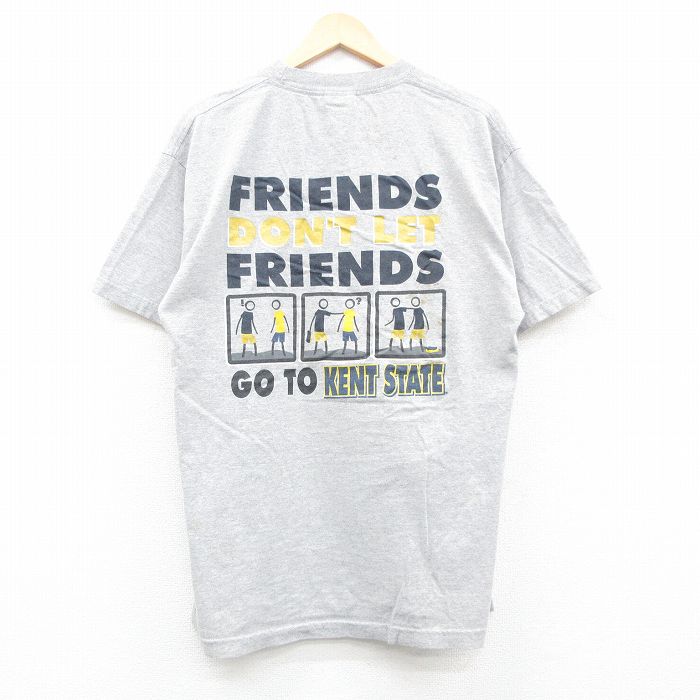 L★古着 半袖 ビンテージ Tシャツ メンズ 00年代 00s AKRON クルーネック グレー 霜降り 24may20 中古