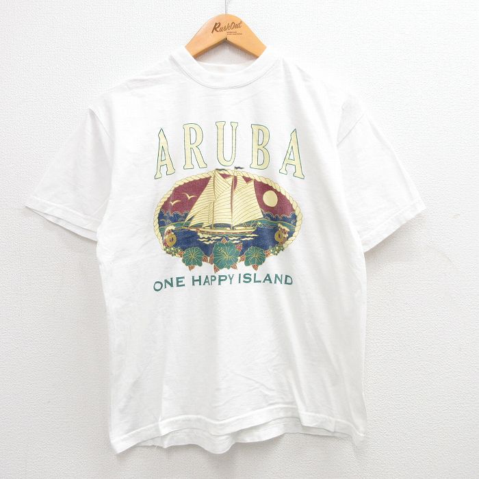 【50%OFF】00s 半袖Tシャツ ARUBA ホワイト L | 古着