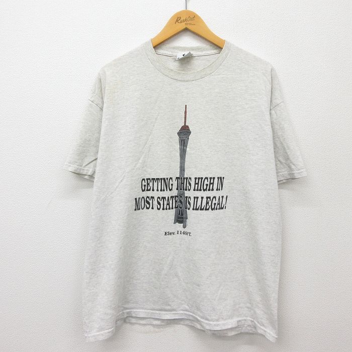 【50%OFF】90s 半袖Tシャツ ストラトスフィアタワー グレー XL | 古着