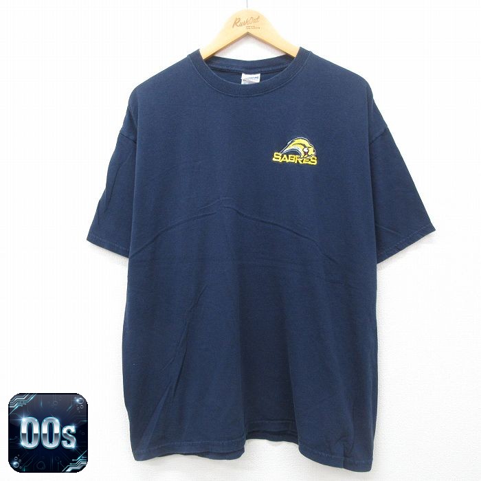 【50%OFF】00s 半袖Tシャツ バッファローセイバーズ ネイビー XL | 古着