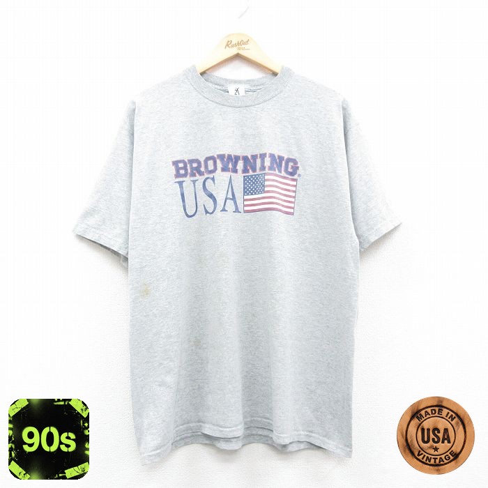 90s 半袖Tシャツ USAロゴ グレー XL | 古着