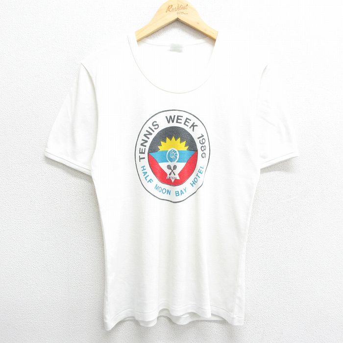 80s 半袖Tシャツ ハーフムーンベイホテル ホワイト M | 古着