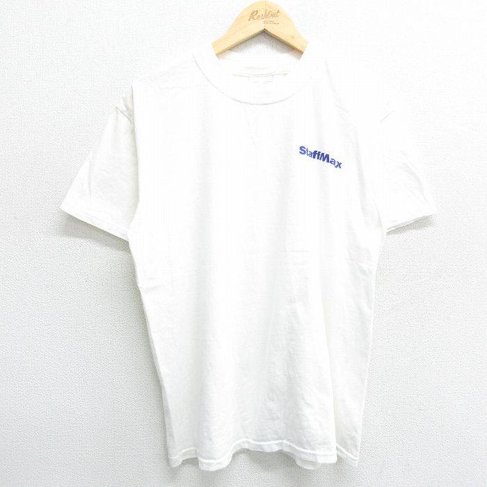 L★古着 半袖 ビンテージ Tシャツ メンズ 00年代 00s Staff Max コットン クルーネック 白 ホワイト 24may24 中古