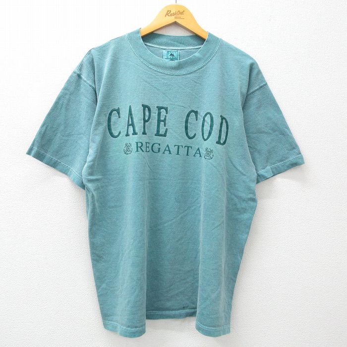 90s 半袖Tシャツ ケープコッド ライトブルー霜降り XL | 古着