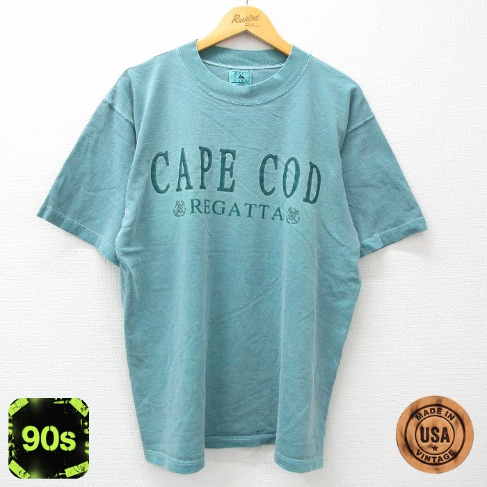 90s 半袖Tシャツ ケープコッド ライトブルー霜降り XL | 古着