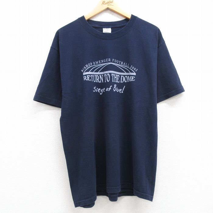 00s 半袖Tシャツ フットボール ネイビー L | 古着