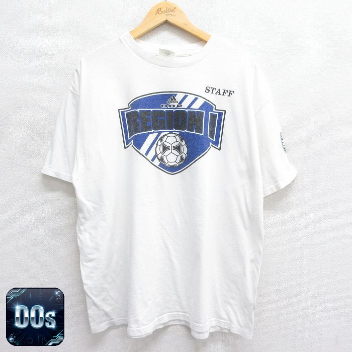 【50%OFF】アディダス 00s 半袖Tシャツ ビッグロゴ ホワイト メンズXL相当 | 古着