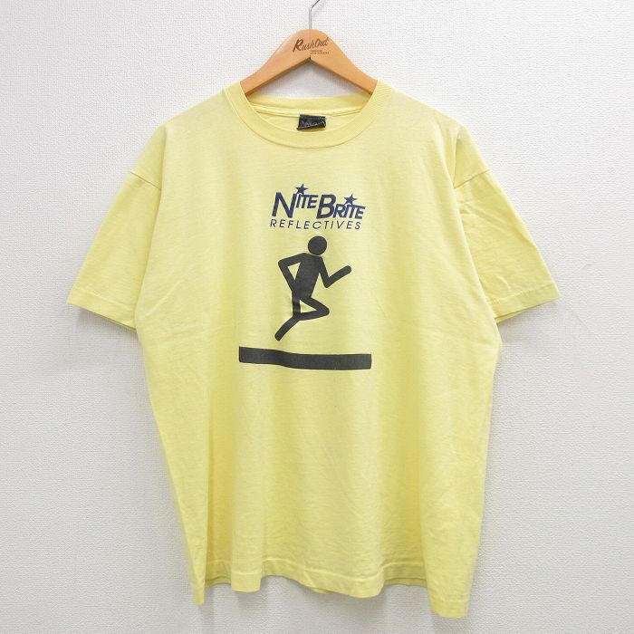 90s 半袖Tシャツ NITE BRITE イエロー XL | 古着