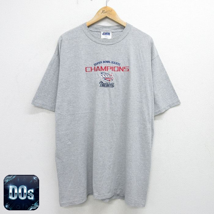 【50%OFF】00s 半袖Tシャツ ニューイングランドペイトリオッツ グレー XL | 古着