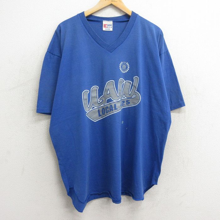 90s 半袖Tシャツ UAW ブルー XL | 古着