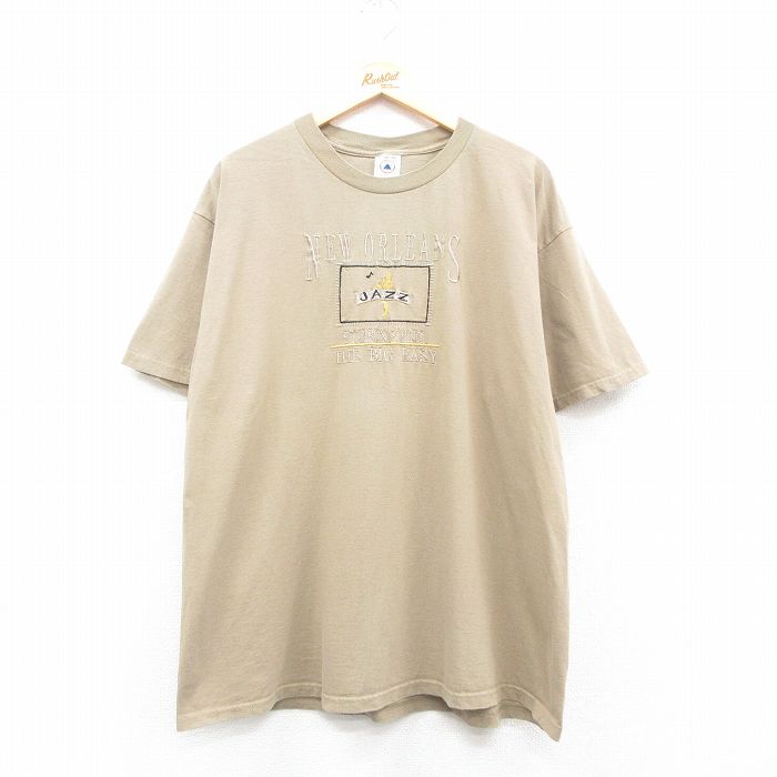 00s 半袖Tシャツ JAZZ 刺繍 ブラウン XL | 古着