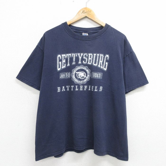 00s 半袖Tシャツ ゲティスバーグ ネイビー XL | 古着