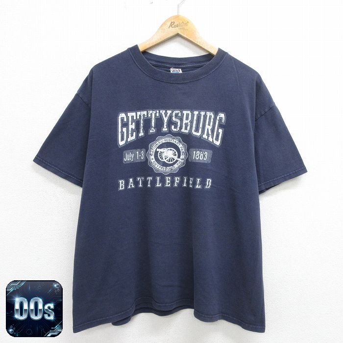 00s 半袖Tシャツ ゲティスバーグ ネイビー XL | 古着