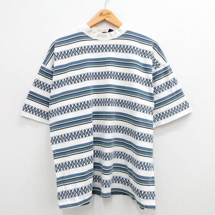 90s 半袖Tシャツ モックネック ホワイト XL | 古着