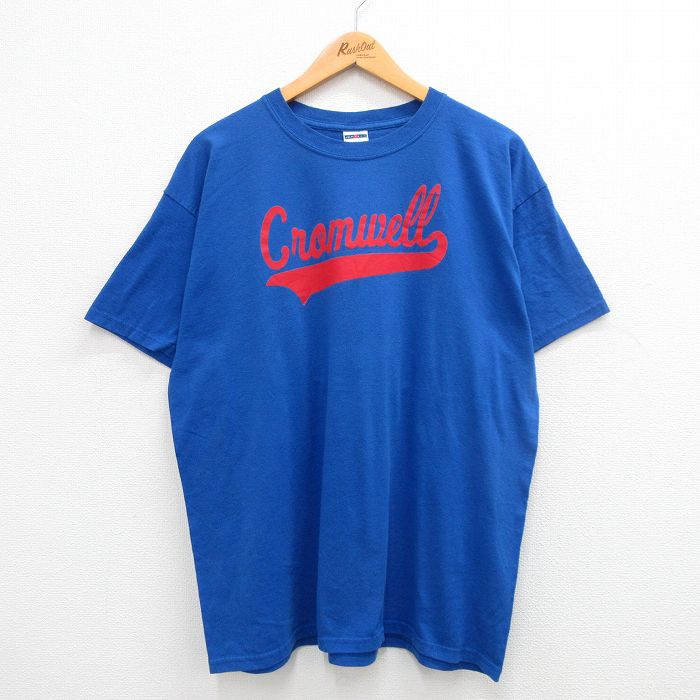 XL★古着 ジャージーズ 半袖 ビンテージ Tシャツ メンズ 00年代 00s Cromwell 大きいサイズ クルーネック 青 ブルー 24may31 中古