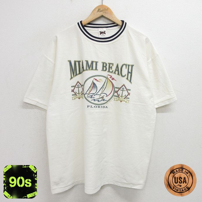 90s 半袖Tシャツ マイアミビーチ ホワイト XL | 古着