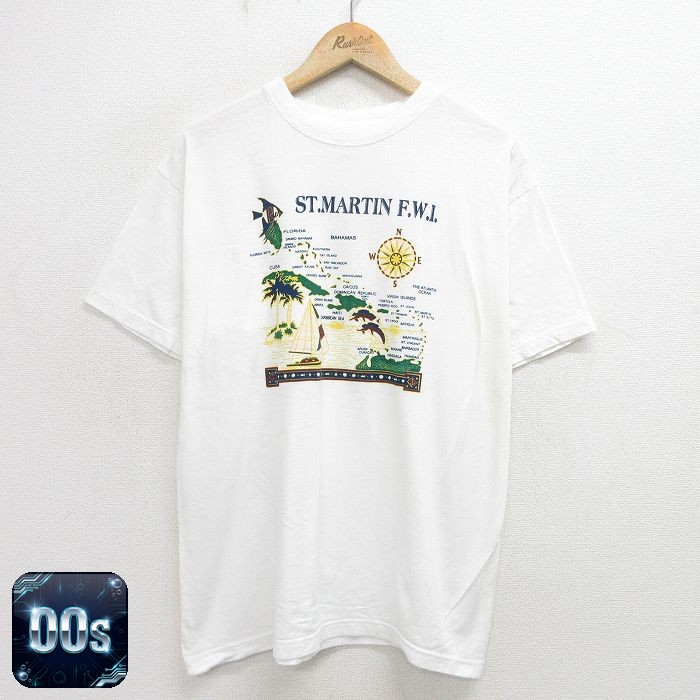 00s 半袖Tシャツ 地図 ホワイト XL | 古着