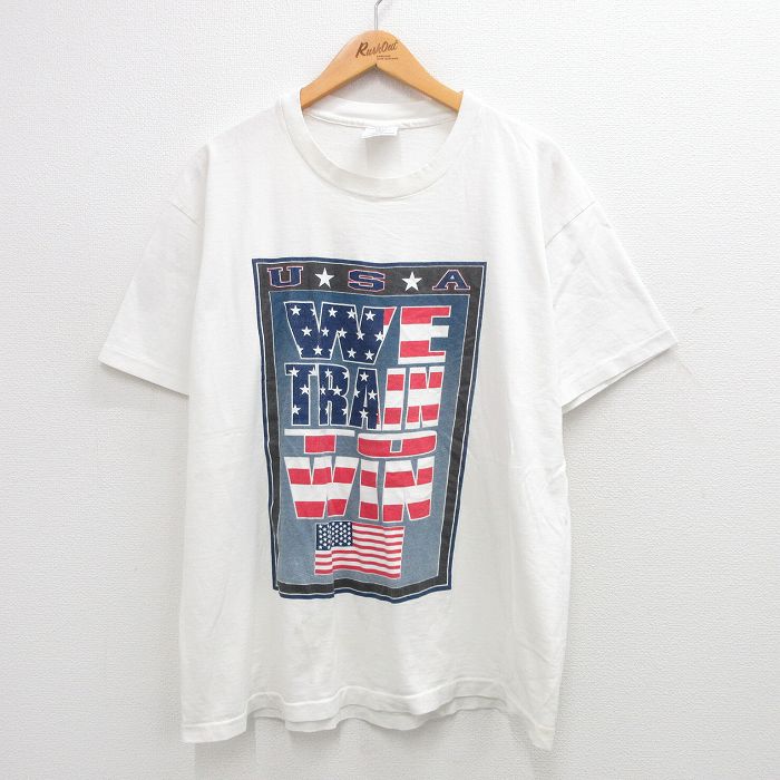 90s 半袖Tシャツ 星条旗 ホワイト XL | 古着