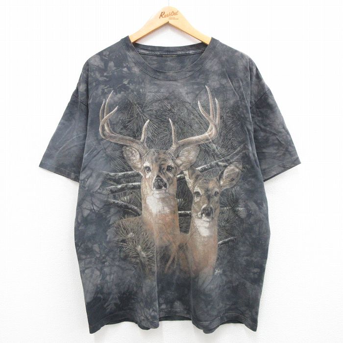 00s 半袖Tシャツ シカ グレータイダイ XL | 古着