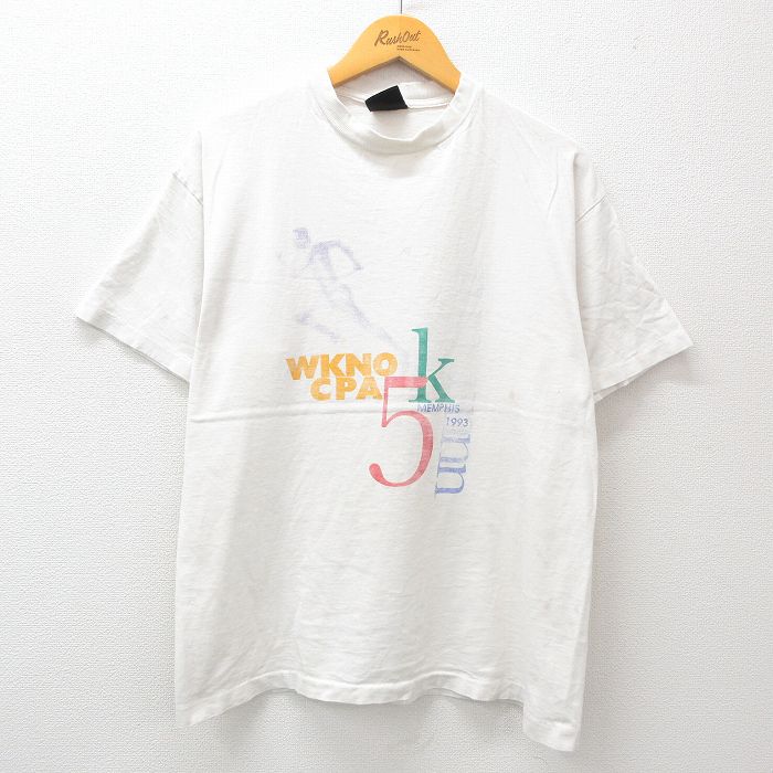 SIGNAL 90s 半袖Tシャツ WKNO ホワイト L | 古着