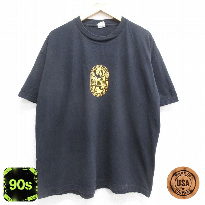 90s 半袖Tシャツ ONE UNION ブラック XL | 古着