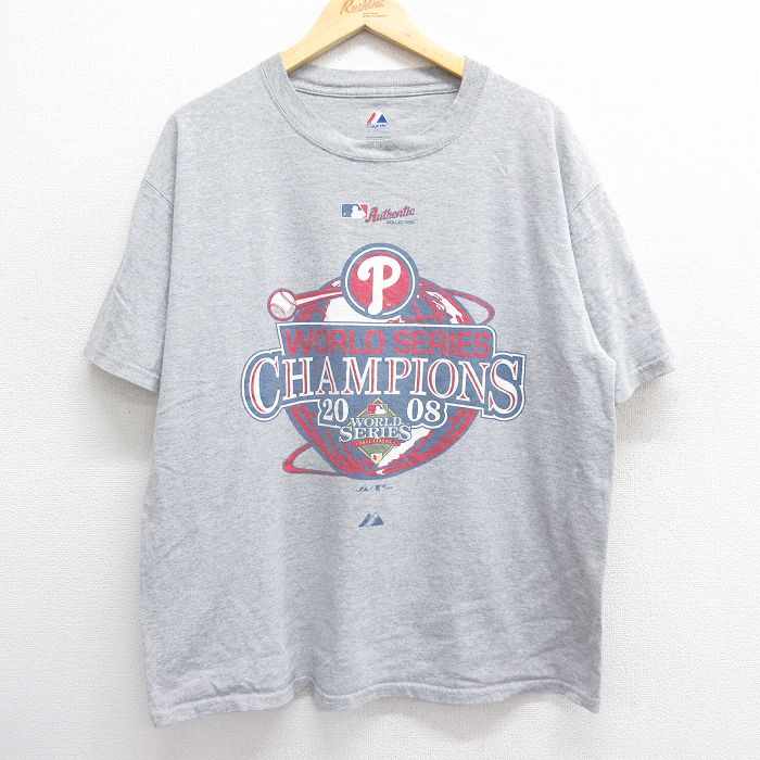 マジェスティック 00s 半袖Tシャツ フィラデルフィアフィリーズ グレー XL | 古着
