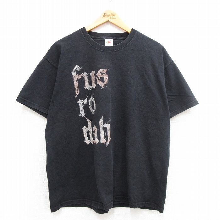 XL★古着 フルーツオブザルーム 半袖 ビンテージ Tシャツ メンズ 00年代 00s Fus コットン クルーネック 黒 ブラック 24jun10 中古